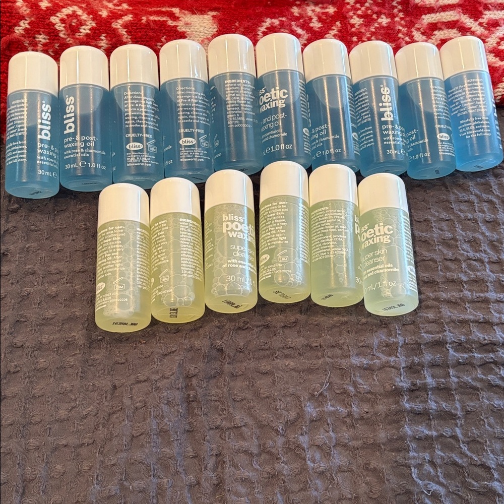Bliss Pre- & Post Waxing Oil 10 oil 6 skin cleanser total 16